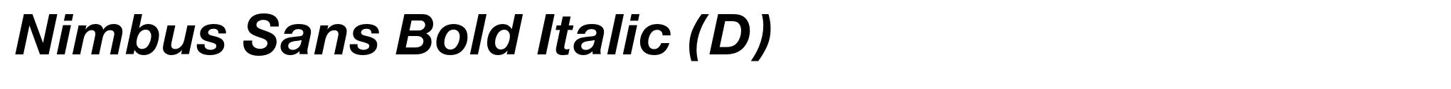 Nimbus Sans Bold Italic (D) image